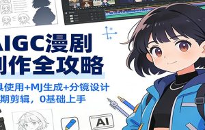 AIGC漫剧制作全攻略:工具使用+MJ生成+分镜设计+后期剪辑,0基础上手