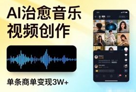 AI做治愈音乐视频,多平台投稿,单条商单变现3W+