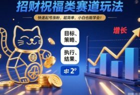 招财祝福类赛道玩法,快速起号涨粉,超简单,小白也能学会!