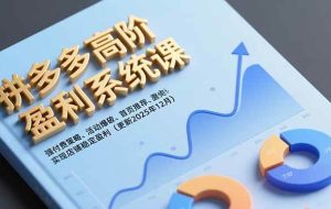 (16843期)拼多多高阶盈利系统课,强付费策略、活动爆破、首页推荐,实现店铺稳定盈利(更新12月)