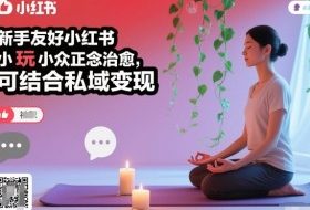 新手友好小红书小众正念治愈,玩法简单,可结合私域变现