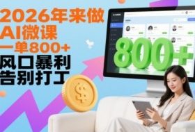 2026年来做AI微课，一单8张+，风口暴利，告别打工