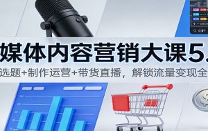 自媒体内容营销大课5.0:定位选题+制作运营+带货直播,解锁流量变现全流程