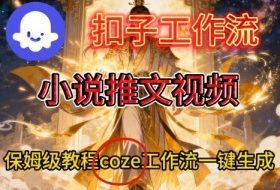 Coze扣子智能体工作流一键生成小说推文视频，保姆级搭建教学