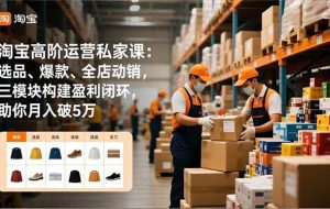 （16865期）淘宝高阶运营私家课：选品、爆款、全店动销，三模块构建盈利闭环，助你月入破5万