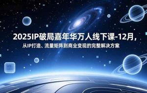 (16885期)2025IP破局嘉年华万人线下课-12月,从IP打造、流量矩阵到商业变现的完整解决方案