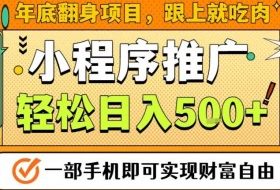 年底翻身项目,一部手机保底日入5张+,安心过个肥年,真正的风口项目【揭秘】