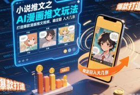 小说推文之AI漫画推文玩法,打造爆款漫画推文视频,稳定日入大几张