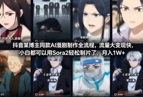 抖音某博主同款AI漫剧制作全流程,流量大变现快,小白都可以用Sora2轻松制片了,月入1W+
