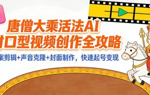 “大乘活法”AI对口型视频创作全攻略:文案剪辑+声音克隆+封面制作,快速起号变现