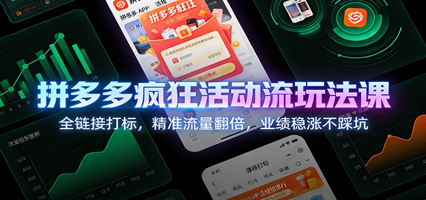 拼多多疯狂活动流玩法课：全链接打标，精准流量翻倍，业绩稳涨不踩坑