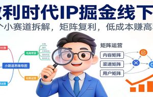 微利时代IP掘金线下课:30个小赛道拆解,矩阵复利,低成本赚高利润