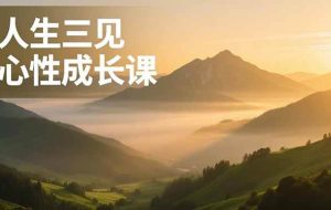 （16897期）人生三见心性成长课，见天地众生自己，搞透人性安顿身心，活出清晰自我，内在富足无价