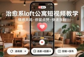 治愈系loft公寓短视频制作教学，情感共鸣引停留点赞关注，快速起号涨粉
