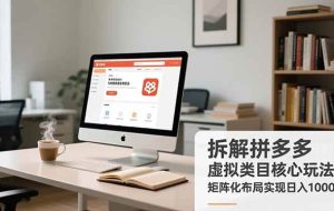 （16906期）拆解拼多多虚拟类目核心玩法，矩阵化布局实现日入1000+