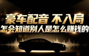（16908期）小众暴利赛道：豪车配音软件玩法，操作简单暴力，单人日入可达15W