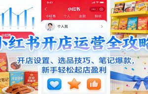 小红书开店运营全攻略：开店设置、选品技巧、笔记爆款，新手轻松起店盈利