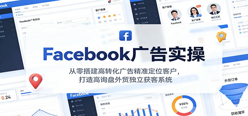 Facebook广告实操，从零搭建高转化广告精准定位客户，打造高询盘外贸独立获客系统