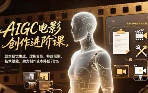 （16939期）AIGC电影创作进阶课，剧本视觉生成、虚拟演员、特效后期，技术赋能，助力制作成本降低70%