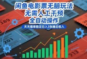 闲鱼电影票无脑玩法，无需人工干预，全自动操作，天天爆单稳定日入3张睡后收入【揭秘】