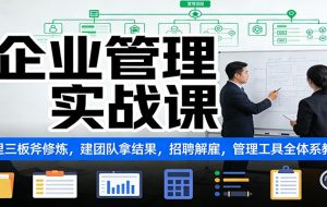 企业管理实战课：阿里三板斧修炼，建团队拿结果，招聘解雇，管理工具全体系教学