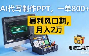 （16967期）AI代写制作PPT，一单800+， 暴利风口期，月入2万【附工具】