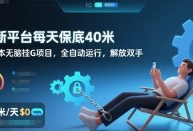 全新平台每天保底40米，零成本无脑挂G项目，全自动运行，解放双手【揭秘】