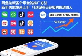 网盘拉新各个平台的推广方法，新手也能快速上手，打造没有天花板的被动收入