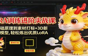 LoRA训练进阶实战课：从基础原理到素材打标+3D新年IP模型，轻松炼出优质LoRA