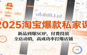 2025淘宝爆款私家课：新品到爆SOP，付费投放，全店动销，高成功率打爆店铺