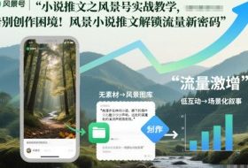 小说推文之风景号实战教学，告别创作困境！风景小说推文解锁流量新密码