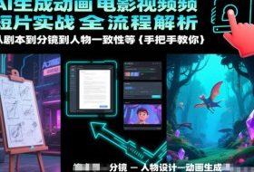 AI生成动画电影视频短片实战全流程解析，从剧本到分镜到人物一致性等手把手教你