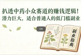 扒透中药小众赛道的賺米逻辑，潜力巨大，适合普通人的低门槛副业