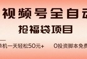 视频号全自动抢福袋，一天单机轻松50+，零成本脚本代替人工去跑【揭秘】