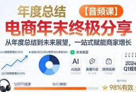 电商年未终极分享，从年度总结到未来展望，一站式赋能商家增长【音频课】
