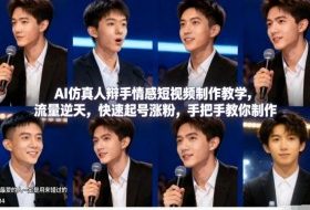 AI仿真人辩手情感短视频制作教学，流量逆天，快速起号涨粉，手把手教你制作