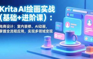 (17023期)Krita AI绘画实战(基础+进阶课):电商设计、室内装修、AI动画,掌握全流程应用,实现多领域变现