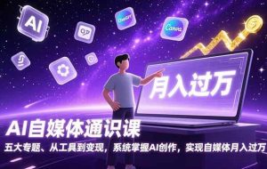 （17035期）AI自媒体通识课，五大专题、从工具到变现，系统掌握AI创作，实现自媒体月入过万