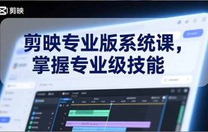 （17043期）剪映专业版系统课，基础操作、高级技巧、电影调色、特效制作、AI应用/等等，掌握专业级技能