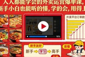 人人都能学会的外卖运营爆单课,新手小白也能听的懂,学的会,用得上