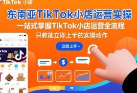 东南亚TikTok小店运营实操，一站式掌握TikTok小店运营全流程，只教能立即上手的实操动作