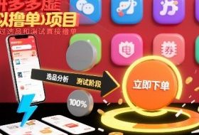 拼多多虚拟撸单项目，跳过选品和测试直接撸单