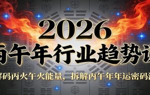 公众号付费文章：2026丙午年行业趋势课：解码丙火午火能量，拆解丙午年年运密码源