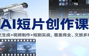 AI短片创作课:图文生成+ 视频制作+短剧实战,覆盖商业、 文旅多场景