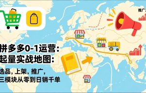 （17085期）拼多多0-1运营：起量实战地图：选品，上架，推广，三模块从零到日销千单