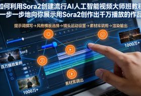 如何利用Sora2创建流行AI人工智能视频大师班，一步一步地向你展示用Sora2创作出千万播放的作品