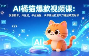 （17091期）AI橘猫爆款视频课：创意脚本，AI生成，平台适配，从零开始打造千万播放萌宠账号