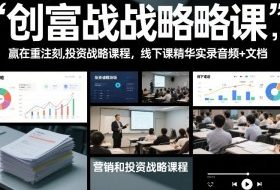 创富战略课，赢在重注时刻，营销和投资战略课程，线下课精华实录音频+文档