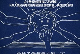 21条视频狂揽73W粉！火柴人情绪共鸣动画短视频全流程拆解，快速起号涨粉