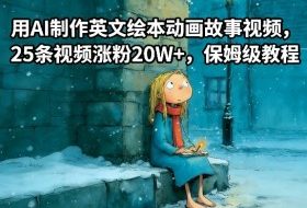 用AI制作英文绘本动画故事视频，25条视频涨粉20W+，保姆级教程